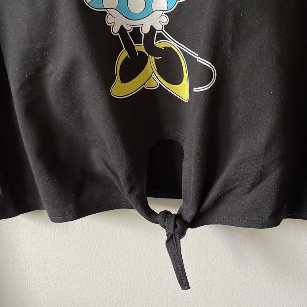 Disney Minnie Mouse Semi Cropped Tie Front Long Sleeve - Picture 5 of 10